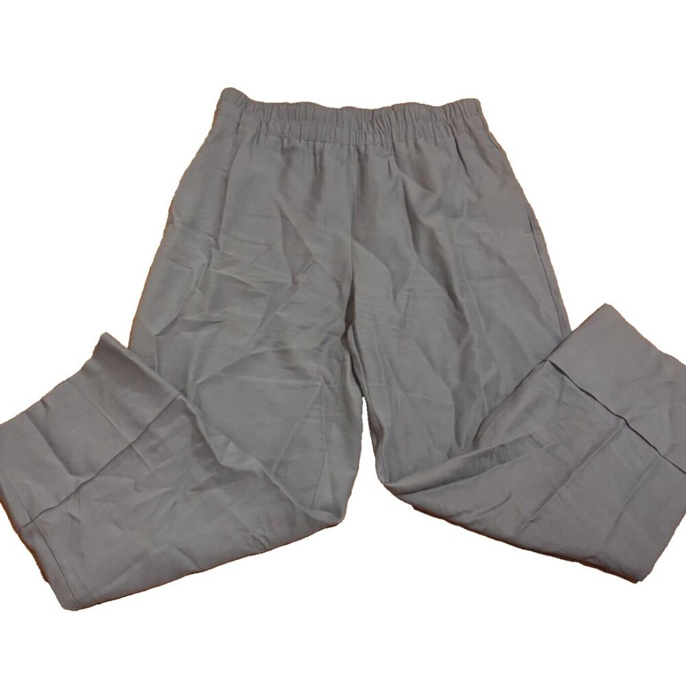 Zara Women’s Gray Cropped Pants Wide Leg w/ Pockets SUPER SOFT - Size M - Picture 1 of 5